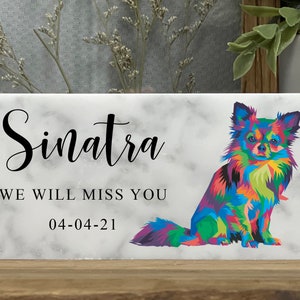 Personalized Dog Memorial, Dog , Dog  Marker, Pet Memorial Gift, Custom Gift, Puppy Gift, Chihuahua, Marble Stone 3x6 and 4x8