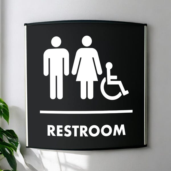 Women Restroom Sign 8 X 8, 6 X 8 or 4 X 8 Inches Sign for Door or Wall ...