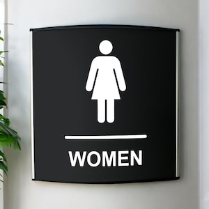 Women Restroom Sign – Hallway Print Sign – Three Sizes Business Restroom Signs – Unique Office Sign – Office Restroom Sign