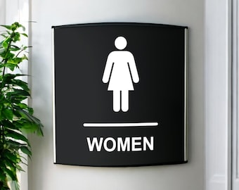 Women Restroom Sign – Hallway Print Sign – Three Sizes Business Restroom Signs – Unique Office Sign – Office Restroom Sign