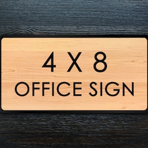 Wood Business Sign – Custom Office Sign – 4 X 8 Inches Business Name Wall Sign – Executive Door Sign – Company Logo Sign – Printed Sign