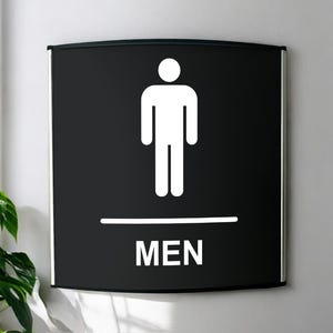 Men Restroom Sign – Restroom Wall Sign – 8 X 8 Inches Hallway Restroom Print Sign – Elegant Printed Sign – Office Restroom Sign
