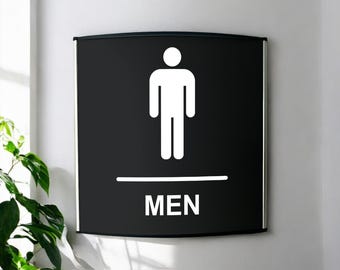 Men Restroom Sign – Restroom Wall Sign – 8 X 8 Inches Hallway Restroom Print Sign – Elegant Printed Sign – Office Restroom Sign