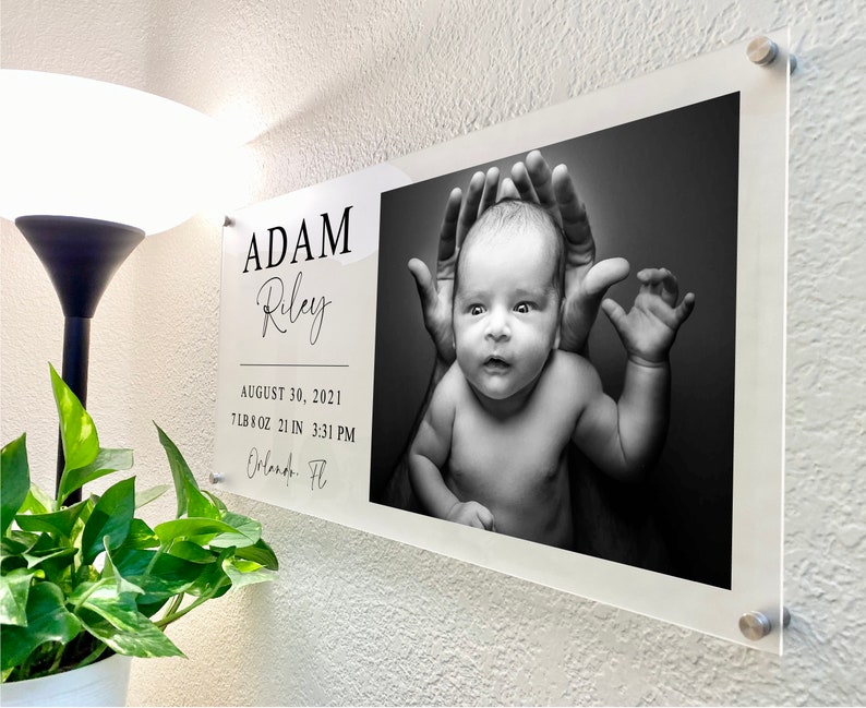 Custom Baby Portrait | Acrylic Photo Print | Mom Gift | Baby Gift | Baby Room Decor | Nursery Decor | Kids Room Decor | Home Decor