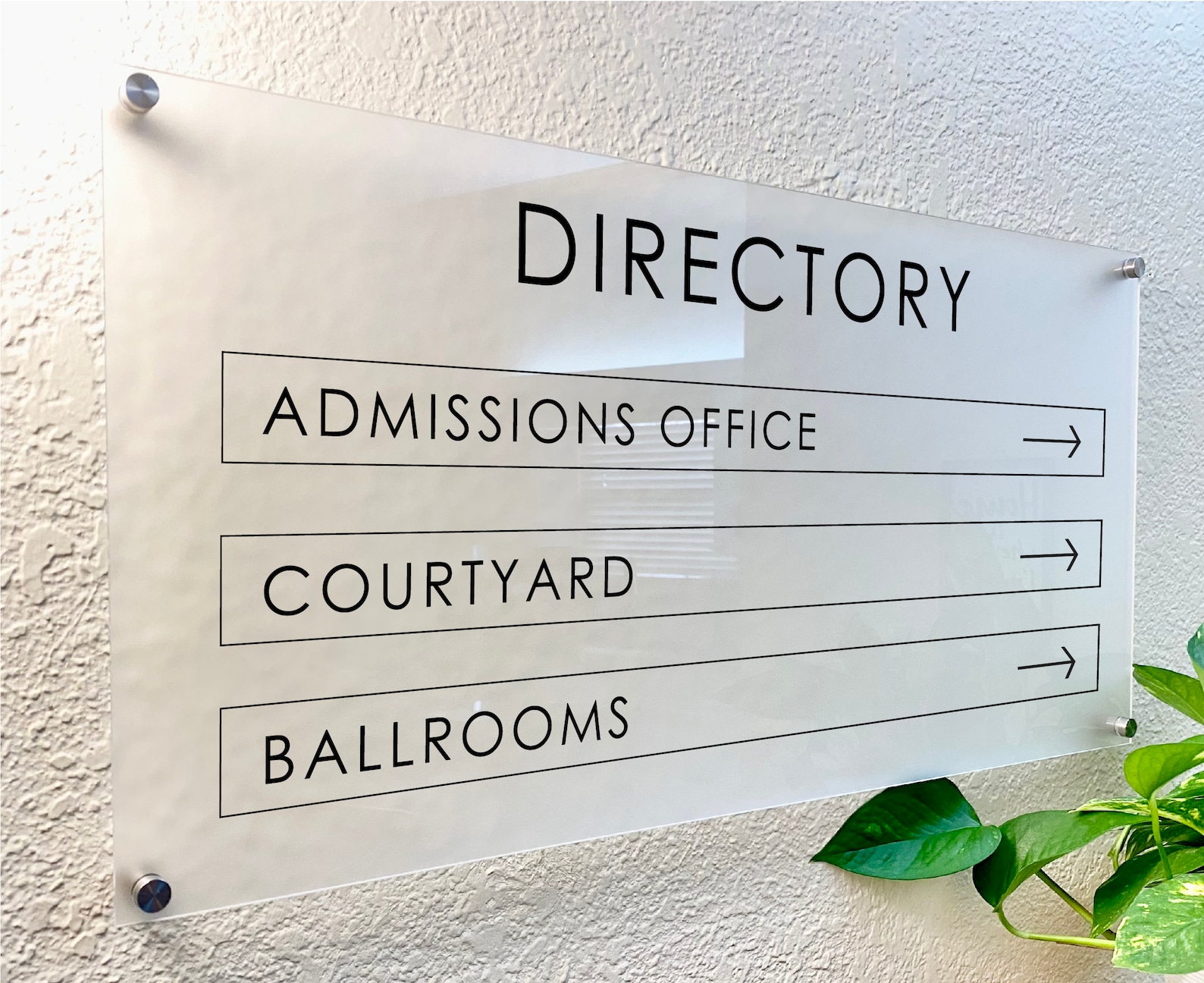 Custom BUILDING DIRECTORY Transparent Acrylic SIGN, Office and Business ...