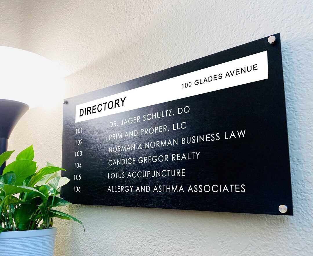 Building Directory Sign | REAL WOOD | Busines Logo Sign | Business Sign ...