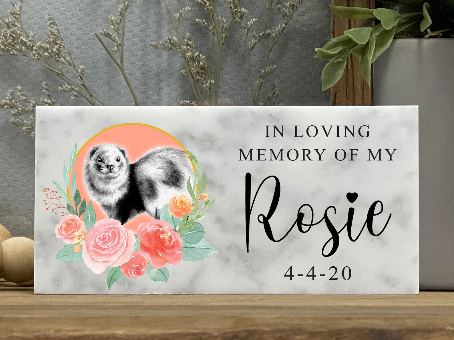 Pet Ferret Memorial Stone Personalized Gift Pet Ferret Etsy