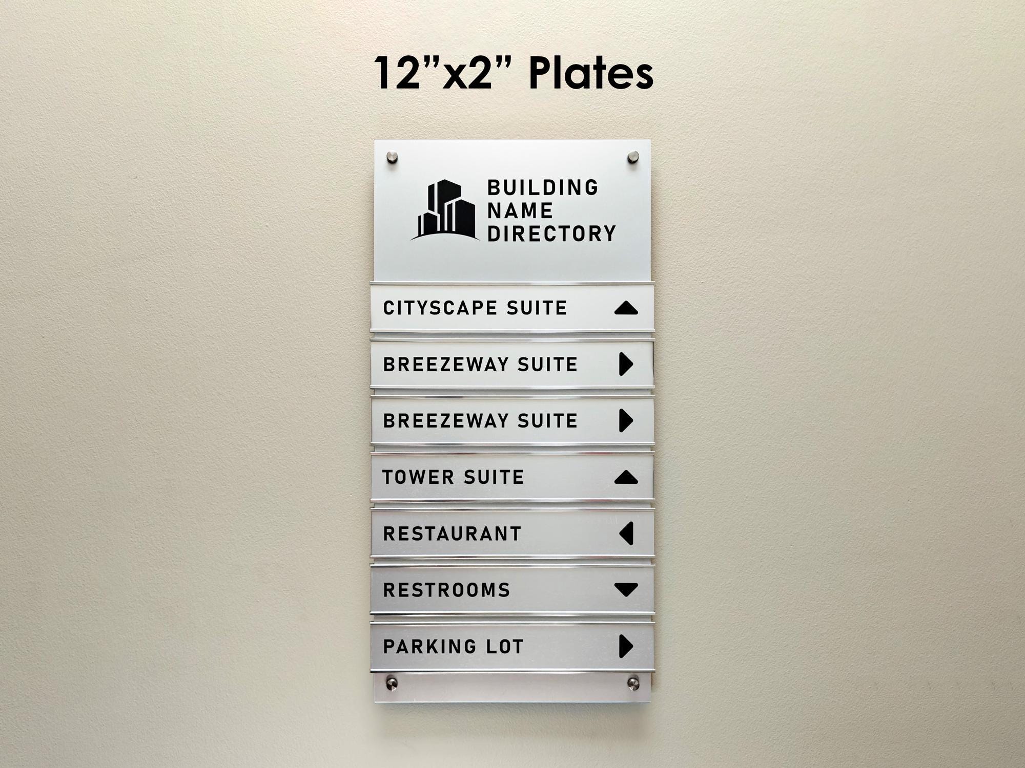 Removeable Sign Personalize Removable Directory Sign - Silver Metal Directory Sign - 12 ...