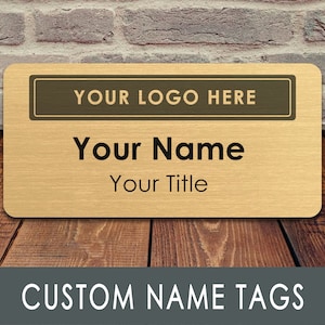 Personalized COMPANY Title, Logo, or Work NAME Professional BADGE, Customizable Employee Office Staff Name Tags with Magnetic Backing