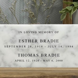 Custom Memorial Stone - Marble - Mom, Dad, Grandma, Grandpa, Husband, Aunt, Uncle, Wife, Custom