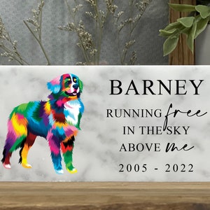 Personalized Dog Memorial, Dog , Dog  Marker, Pet Memorial Gift, Custom Gift, Puppy Gift, Bernese, Marble Stone 3x6 and 4x8
