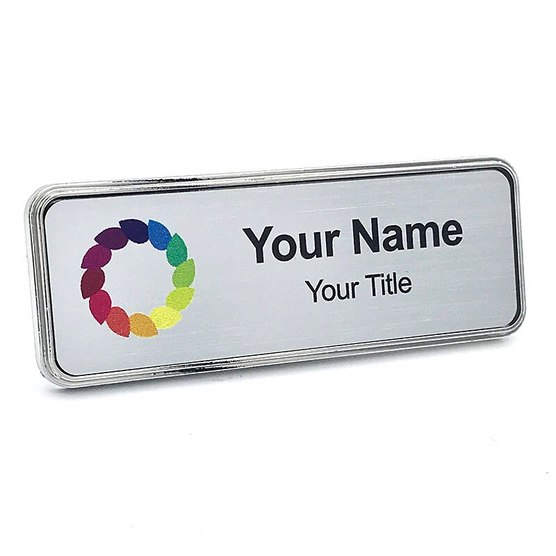 Elegant Aluminum Name Badges With Strong Double Magnet Name Plate Silver Anodised Professional Quality Fashionable Curved Approx. 75 X 25 Mm With - View #8