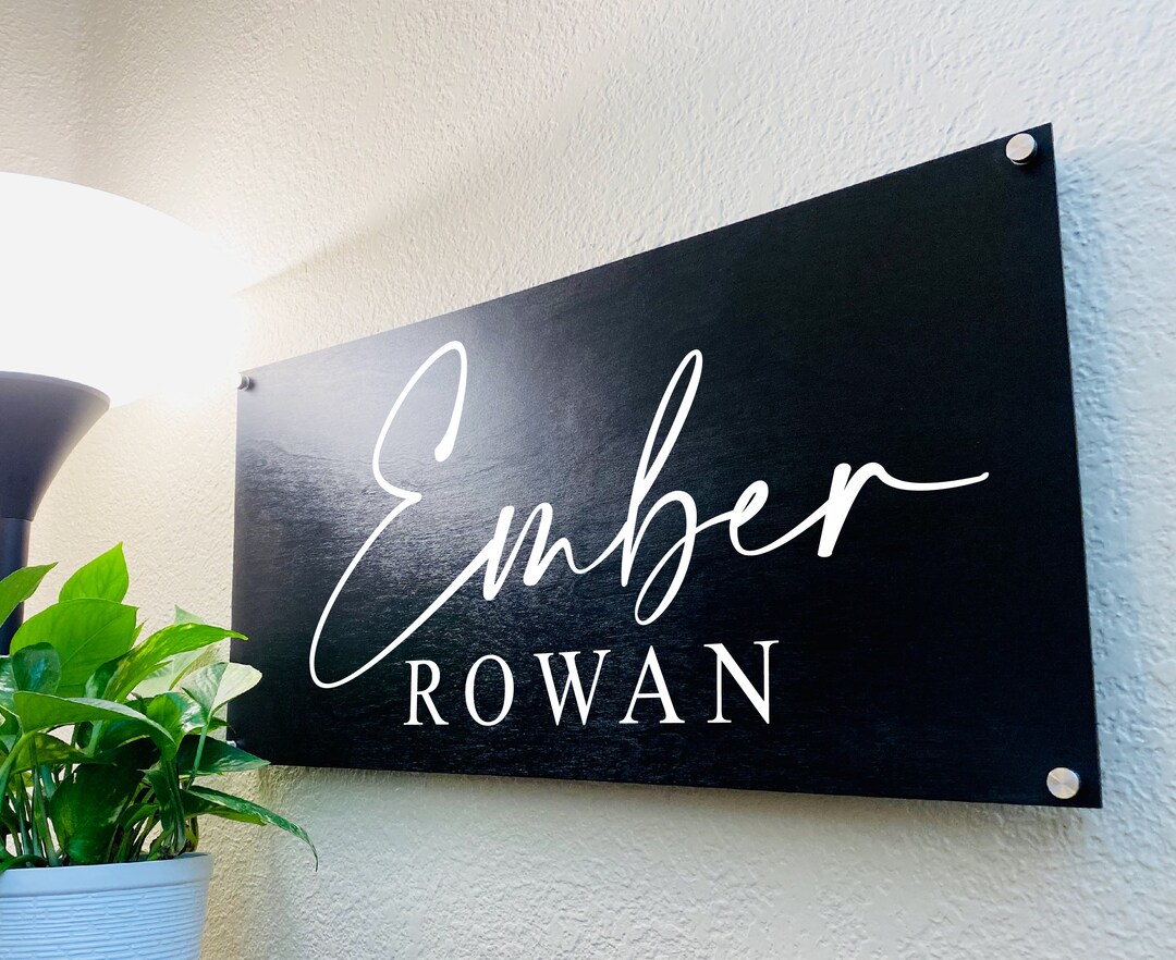 Real Wood Name Sign | Kids Name Sign | Kids Room Sign | White Sign ...