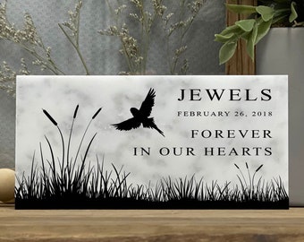 Custom Bird Memorial - 3x6 and 4x8 - Pet Bird - Memorial Gift - Sympathy Gift - Pet Loss - Home Decor