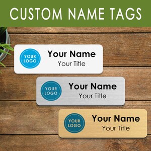Personalized Name and Logo Design Professional EMPLOYEE COMPANY BADGE, Customized Magnetic Backing Office Staff Name Badge for Work