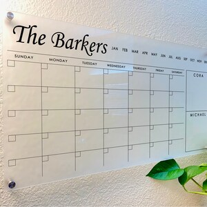 Transparent Dry Erase Board CLEAR WALL CALENDAR, Personalized Acrylic Office Sign Wall Calendar Gift for Housewarming Decorations