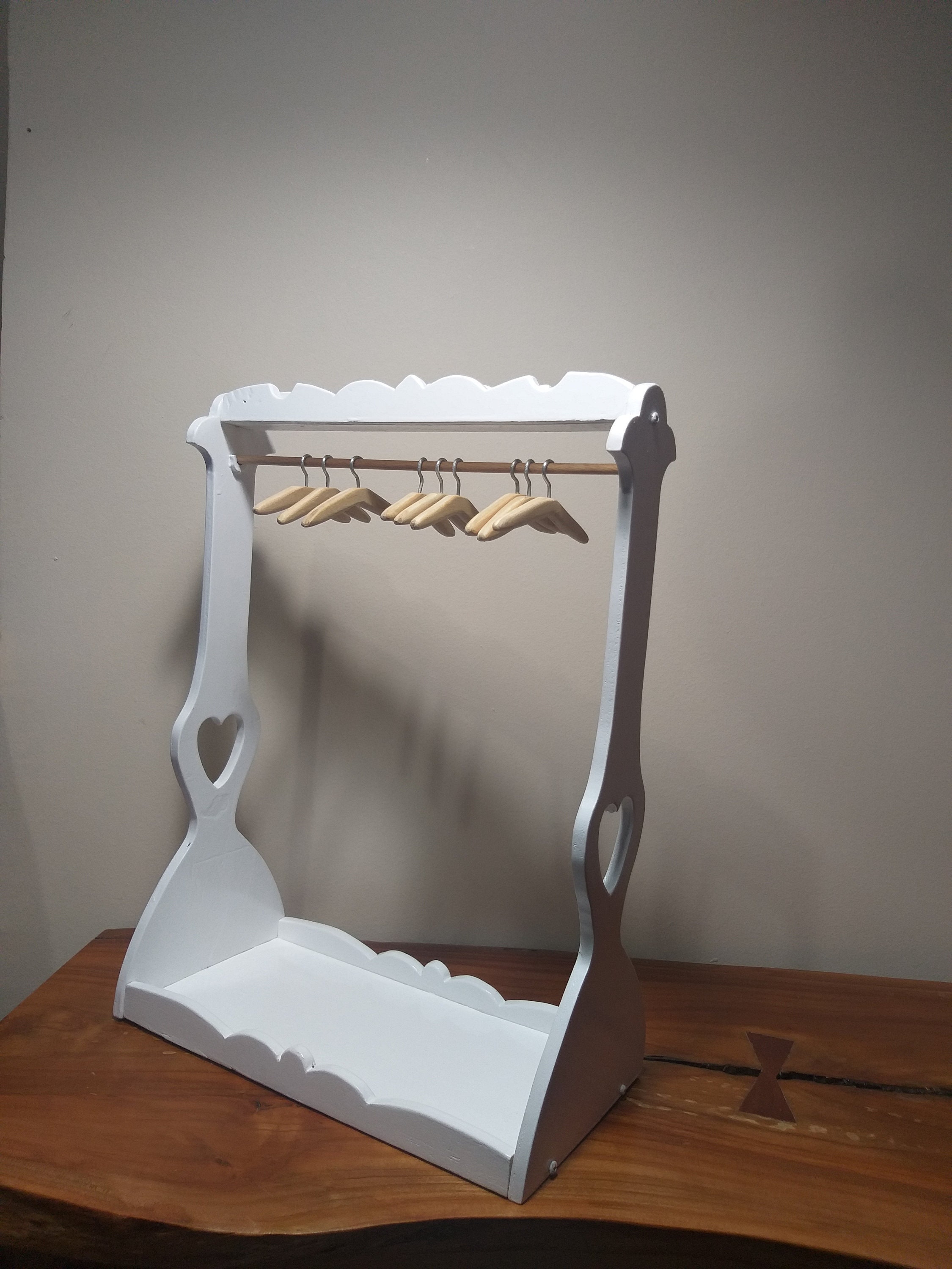 Wooden Doll Clothes Rack and 9x Hanger Miniature Clothing Etsy