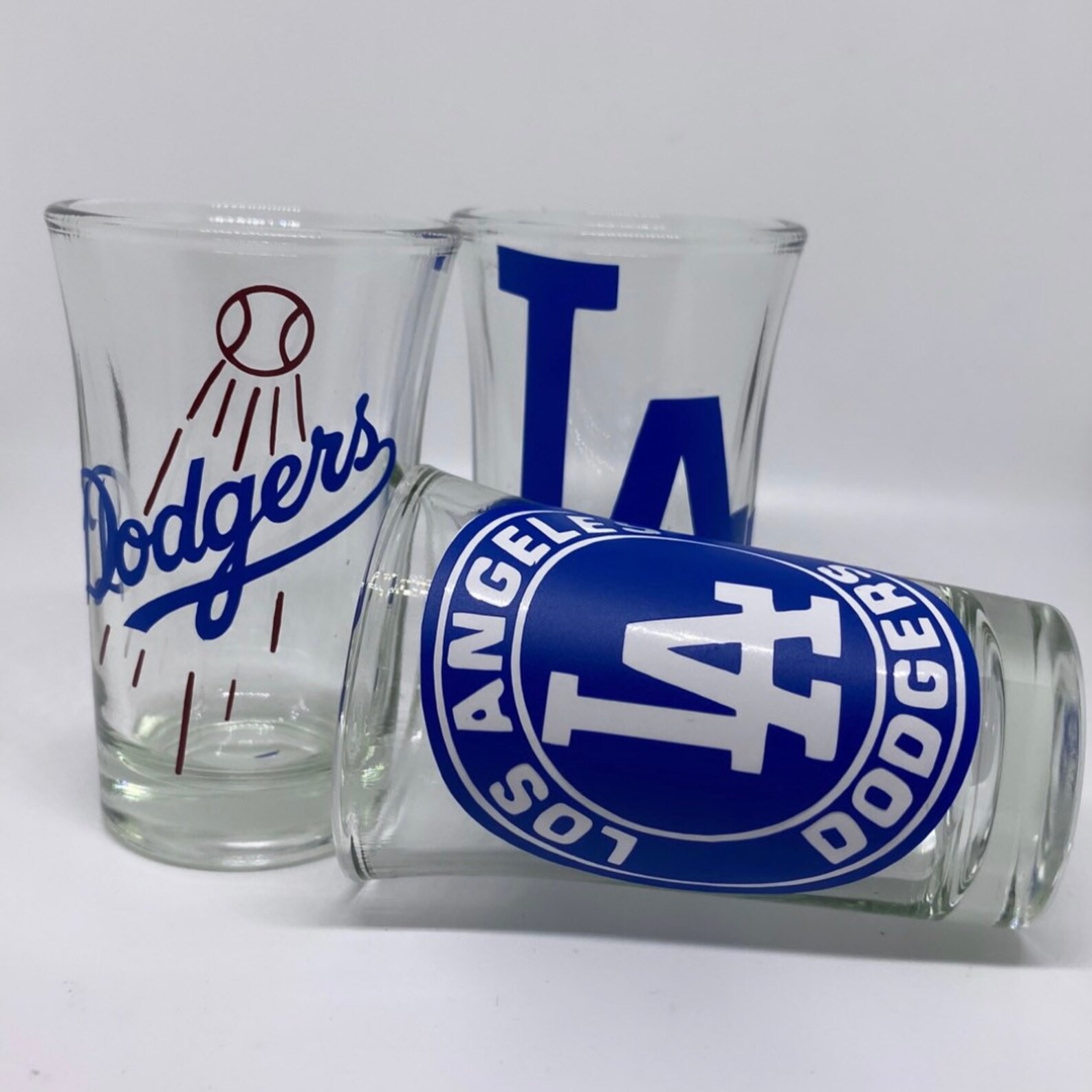 LA Dodgers 3 Shot Glass Set Etsy