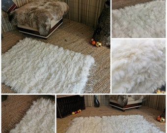 Luxueux luxe XXXL tapis en peau de mouton blanc naturel coeur fait à la main jeter chaud grand Long cadeau Unique pour sa décoration de la maison