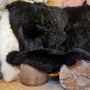 S - XXL Eco MERINO Premium Sheepskin Lambskin Skins Black New Ideal Summer House Outdoor Pets Dogs Cats Temperature Balancing
