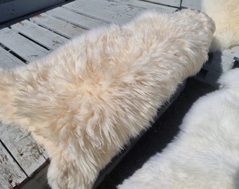 S - XXXL Eco B Sheepskin Lambskin Skins Natural White New with small defects