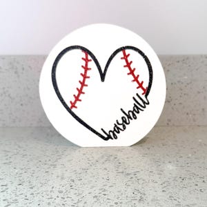 Cursive Baseball Heart, Baseball Decor