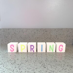 Mini Spring Blocks, Spring Decor