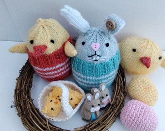 Digital Pattern Easter Bunny and Chick Chocolate egg covers