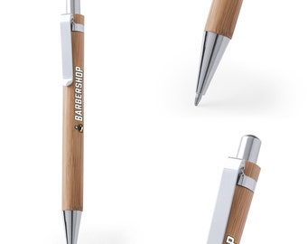 Bamboo pens personalized with color printing