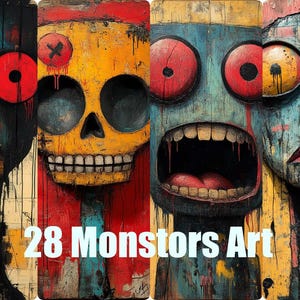 28 Art Brut Digital Download Spooky Halloween Themed Master Piece Developed with AI Technology Ideal Wall Art Tshirt Prints Size 816x1456