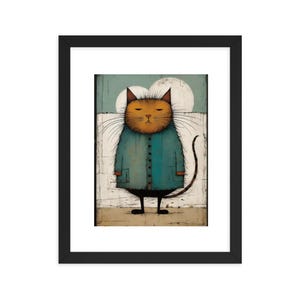Abstract Modern Cat Home Decor Wall Art Framed poster