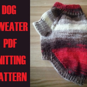 KNITTING PATTERN // Hand Knit Dog Sweater  // Hand Knitted Dog Coat // Handmade Dog Jumper // Warm Dog Sweater Coat