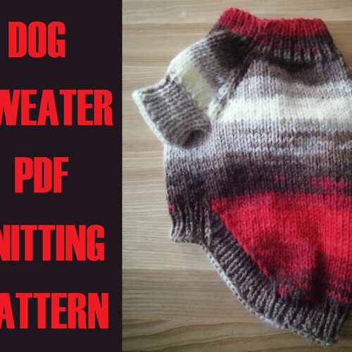 Knit / Garter Dog Sweater Pattern Etsy
