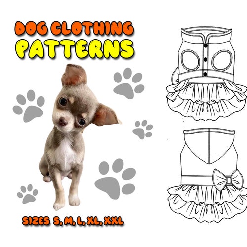 Dog Dress Pattern for S M L XL XXL Sizes Printable PDF Etsy