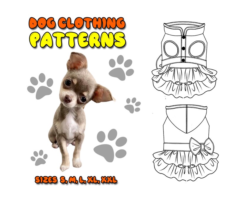 Dog Dress Pattern for S M L XL XXL Sizes Printable PDF Etsy