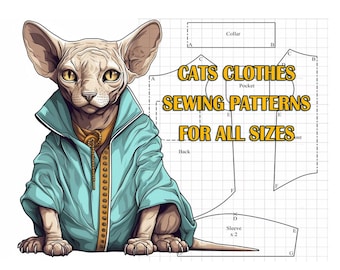 Sphynx Cat Clothes Sewing Patterns: Customizable Designs (All Sizes)
