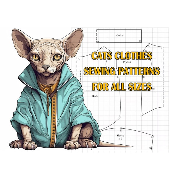 44 Sphynx Cat Clothes Patterns for All Sizes - Customizable Sewing Patterns - Stylish Shirts, Dresses, Coats, Polos, Jackets and More!