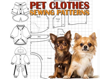 Dog Jacket Pattern for XS, S, M, L, XL and XXL Sizes - Small Dog Clothes  Printable Pattern - Dog Clothing - Sew Outfits for Small Pets