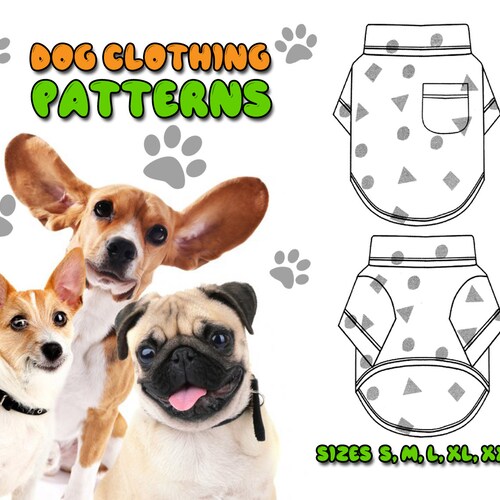 Dog Shirt Pattern for S M L XL XXL Sizes Printable PDF Etsy