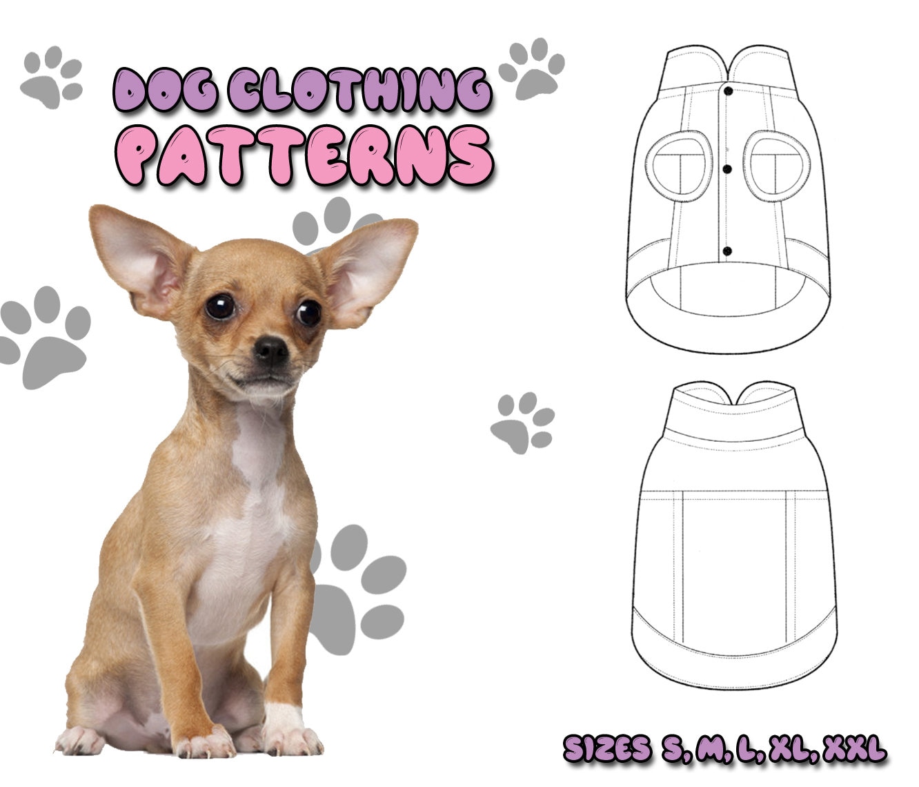 Dog Vest Pdf Sewing Pattern for S M L XL XXL Sizes Etsy Dog Vest Pdf Sewing Pattern for S M L XL XXL Sizes Etsy