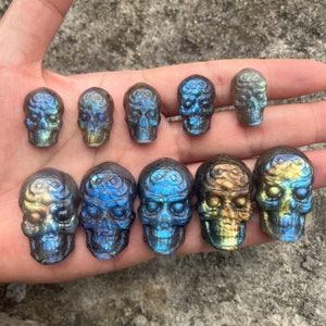 Natural Labradorite Carving Skull Cabochon, labradorite skull Cabs