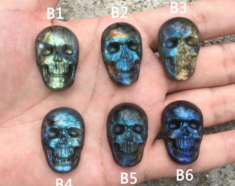 29 x 19 mm hochwertige natürliche Labradorit Edelstein Carving Schädel Cabochon, Kristallschädel, Schmuckherstellung, Diy Schmuck Anhänger