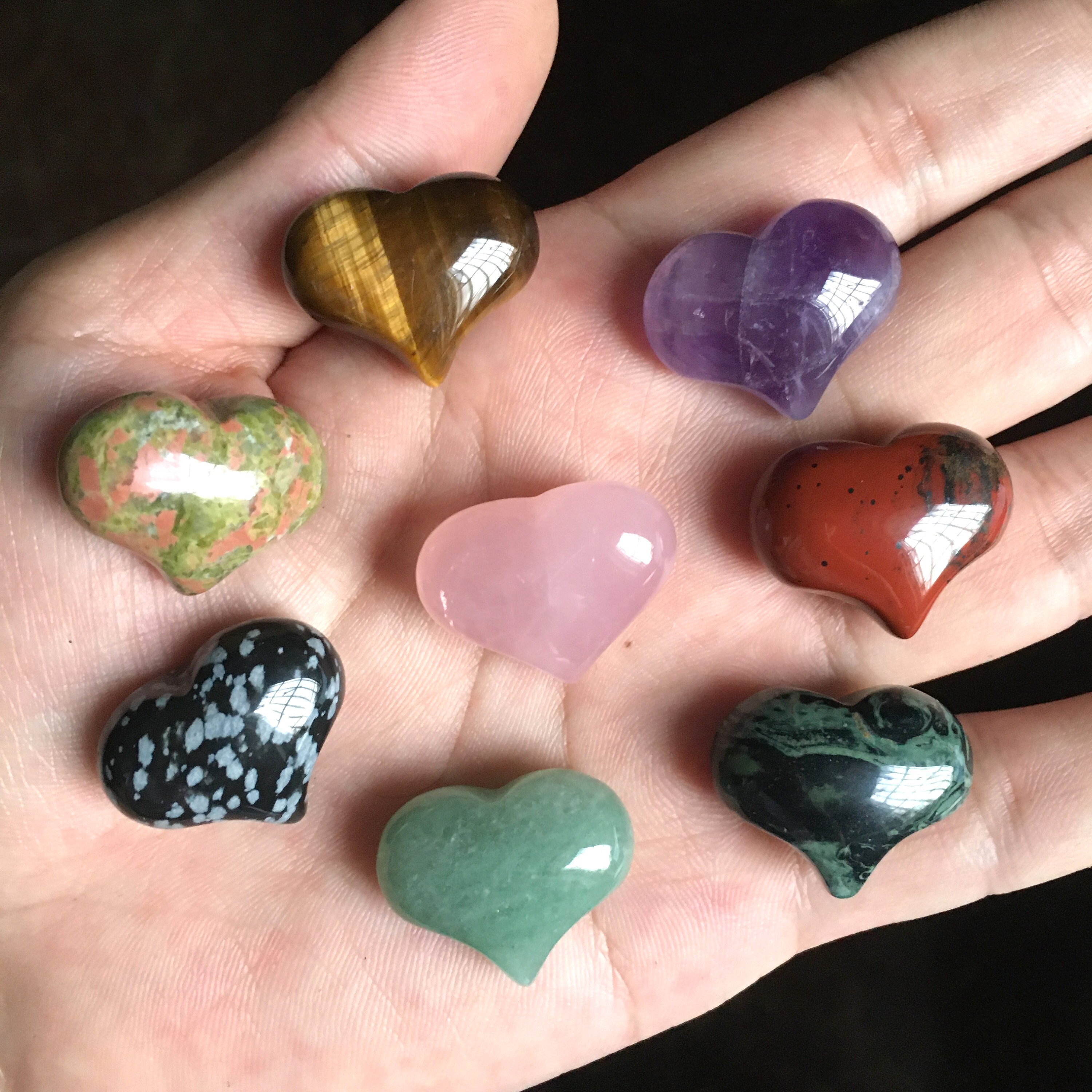 20x25mm amethyst quartz rose quartz red jasper gemstone | Etsy