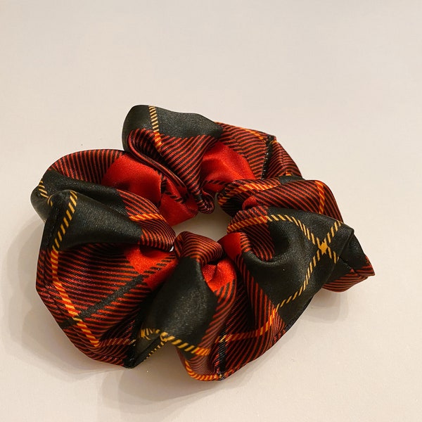 Plaid Satin Scrunchie | Soft Scrunchies | Satin Scrunchie | VSCO Girl | Scrunchies | Christmas Plaid | Silky | Holiday Scrunchies