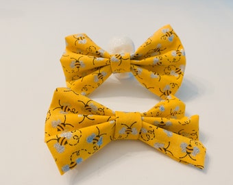 Bumble Bee Bows | Clip On Bows | Yellow Bow | Hair Bows | Bees