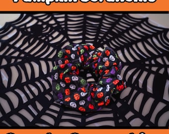 Halloween Haargummis | Kürbis Scrunchie | Gruseliger Haarschmuck | Halloween Haargummis | Bunte Kürbisse