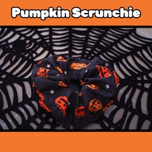 Halloween Scrunchies | Pumpkin Scrunchie | Spooky Hair Accessories | Halloween Hair Ties