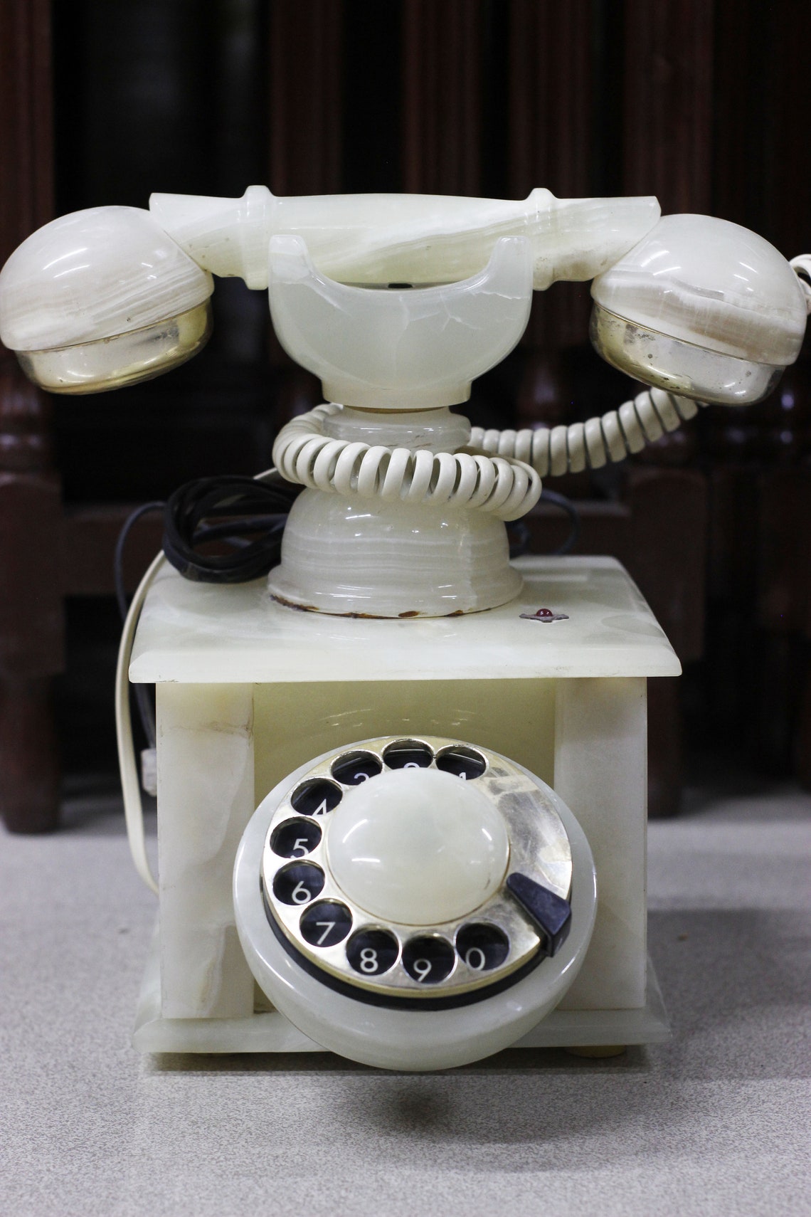 Handmade Vintage Onyx Marble Rotary Natural Stone Telephone Etsy