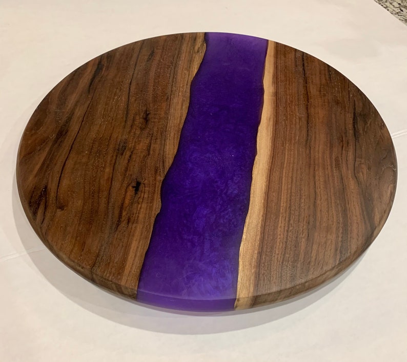 Wood and epoxy lazy susan Etsy