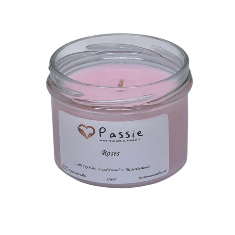 Rose Water handmade scented soy candle image 1